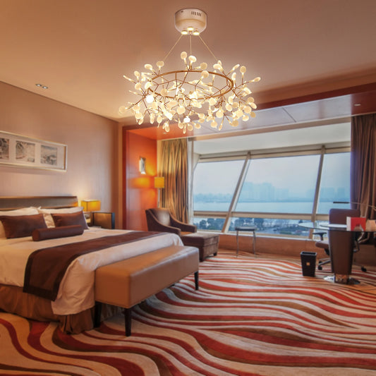 Modern Ceiling Chandelier 40W LED Light Rose Gold for Dining Living Room