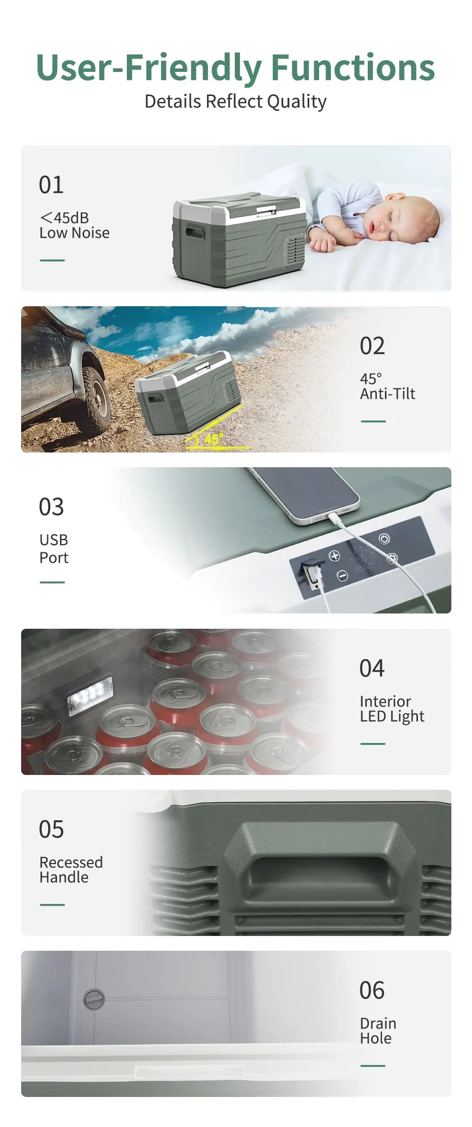 Ljustra Portable Car Refrigerator 25L 35L 45L 12V Compressor Freezer