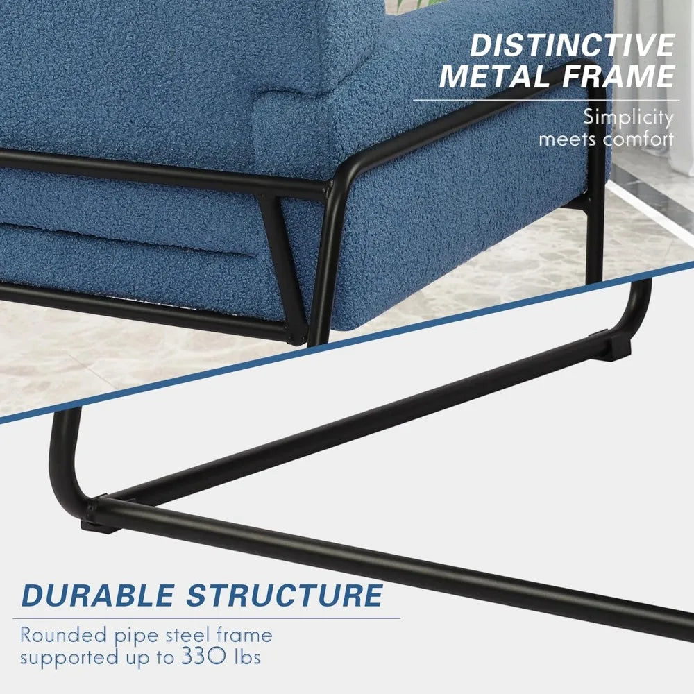 Ljustra Sherpa Accent Chair Modern Upholstered Sofa Living Room