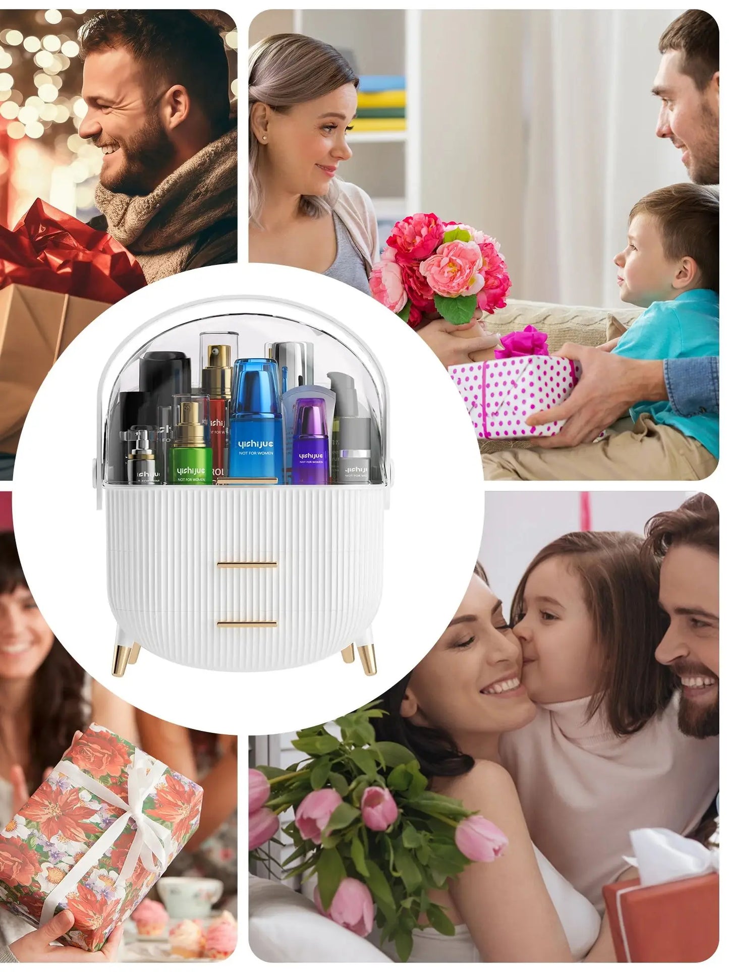 Compact Makeup Organizer Spacious Storage for Eyeshadow Skincare Travel