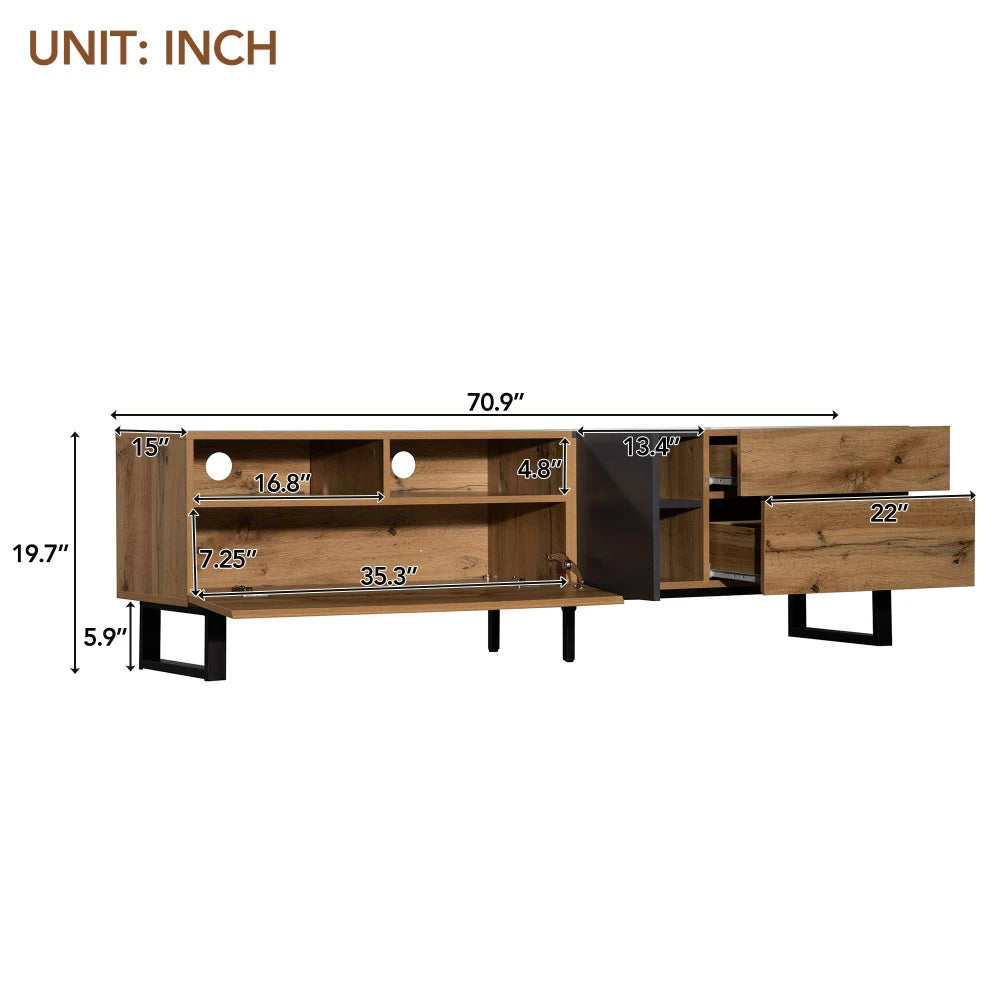Modern TV Stand for 80 Inch TV with Storage Media Console Table