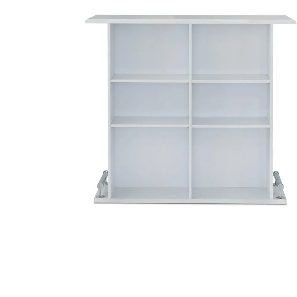 Kite Wooden Bar Table with 6 Compartments Storage for Kitchen Dining