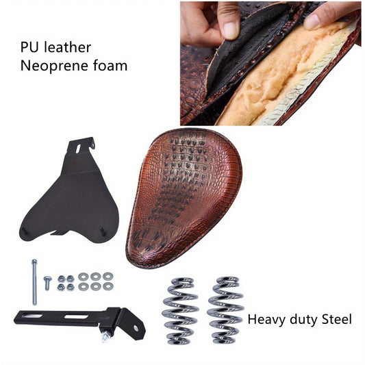 Motorcycle PU Leather Solo Seat with Base for Honda Suzuki Sportster