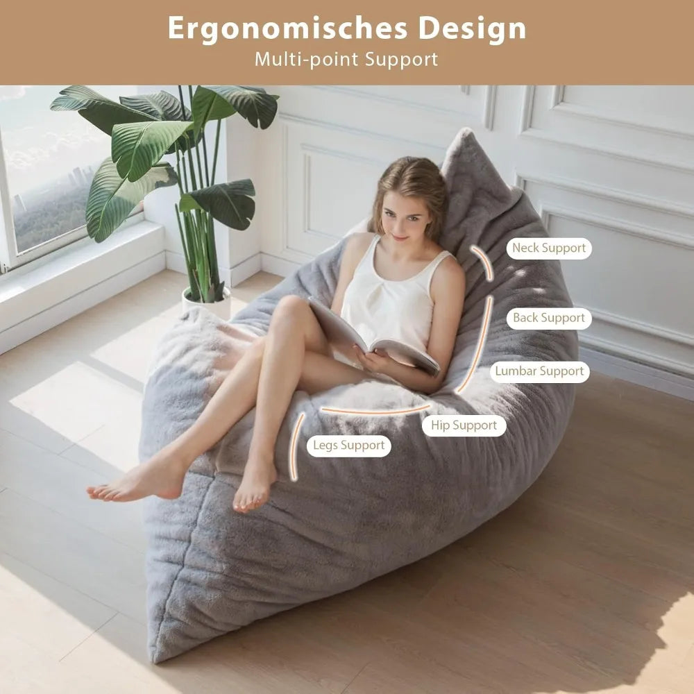 Ljustra 3 in 1 Bean Bag Chair Convertible Lounger Sofa for Kids and Adults