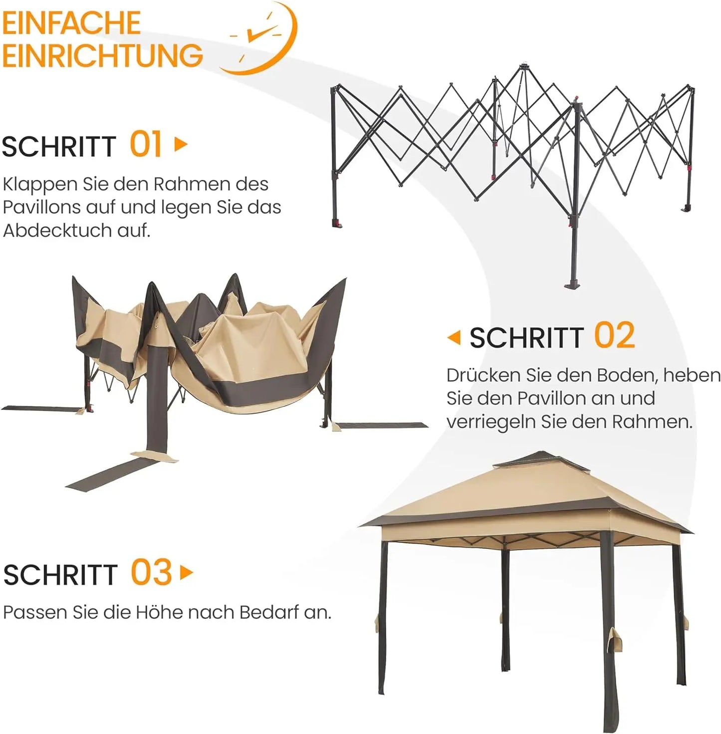 Gazebo Waterproof Pop Up Folding Tent with Mosquito Net 3.3x3.3m