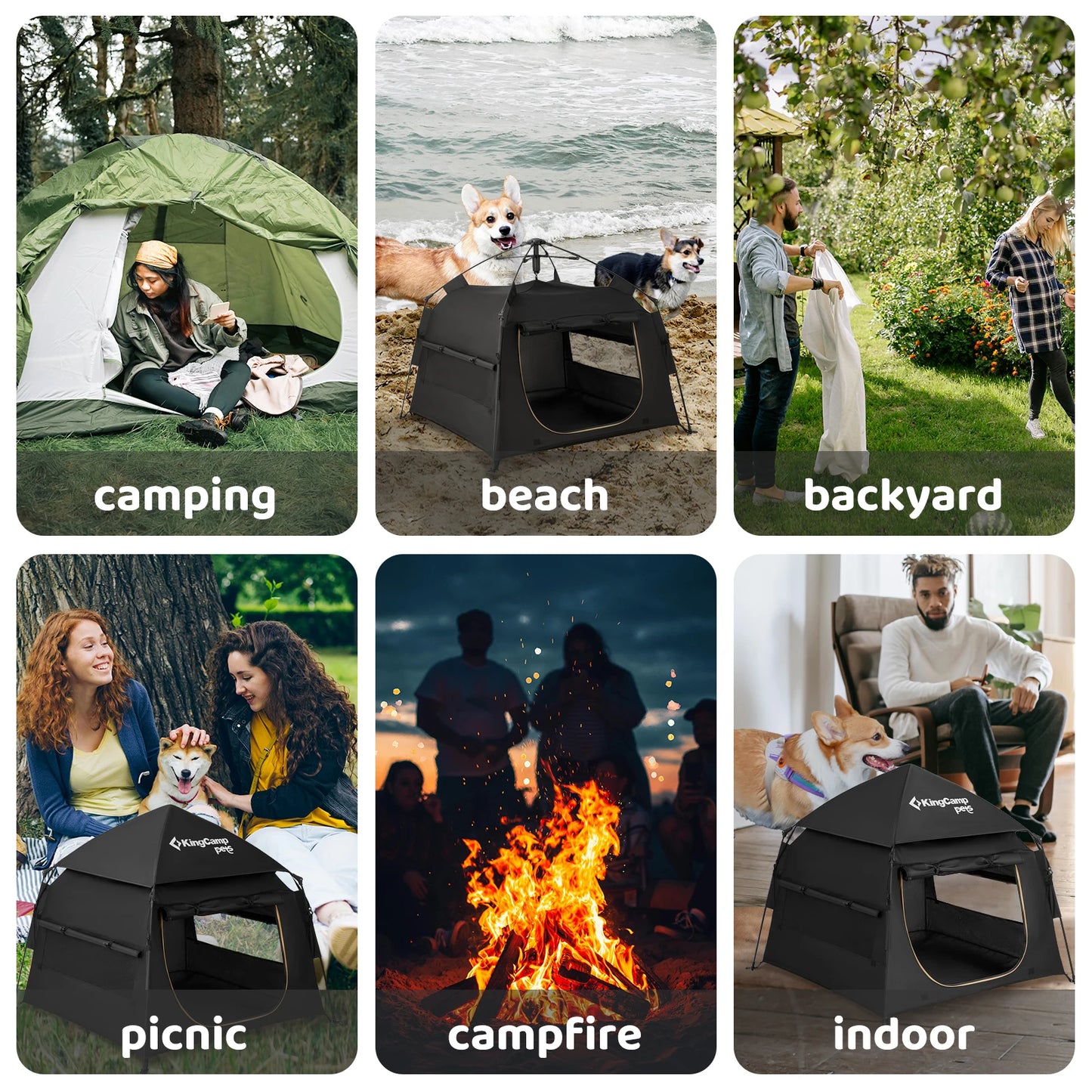 Ljustra Foldable Dog Tent Portable Playpen for Small Medium Puppies