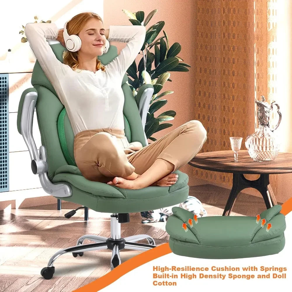 Executive Cross Legged Office Chair with Lumbar Support and Rocking Motion