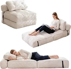 Folding Couch Sofa Bed Convertible Sleeper Chair Portable Mattress