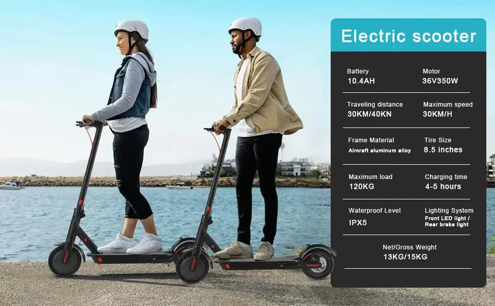 Foldable Waterproof Adult Electric E-Scooter 350W Smart 8.5Inch Tire