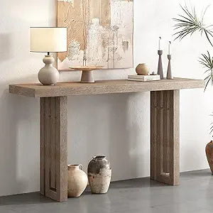 60 Inch Elegant Console Table Acacia Veneer Entryway Side Table