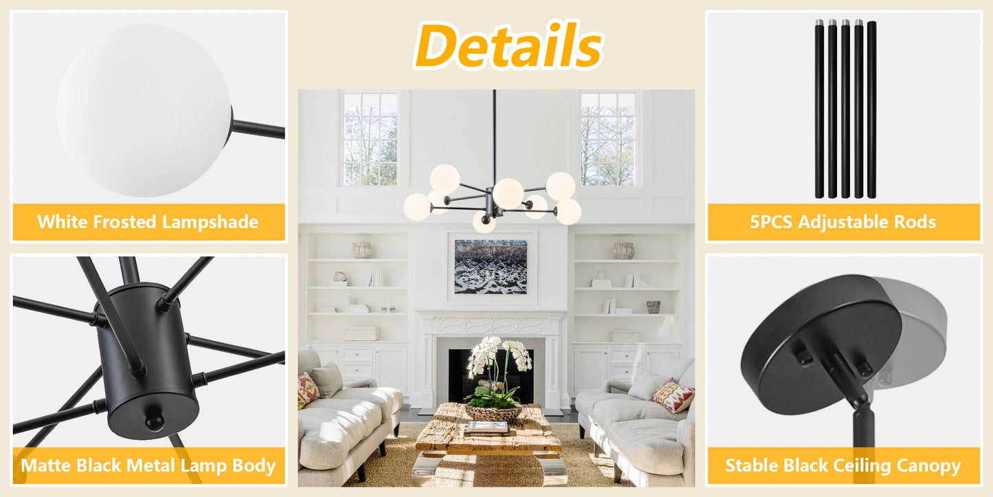 8/12/16 Light Sputnik Chandelier Mid Century Modern Kitchen Lighting