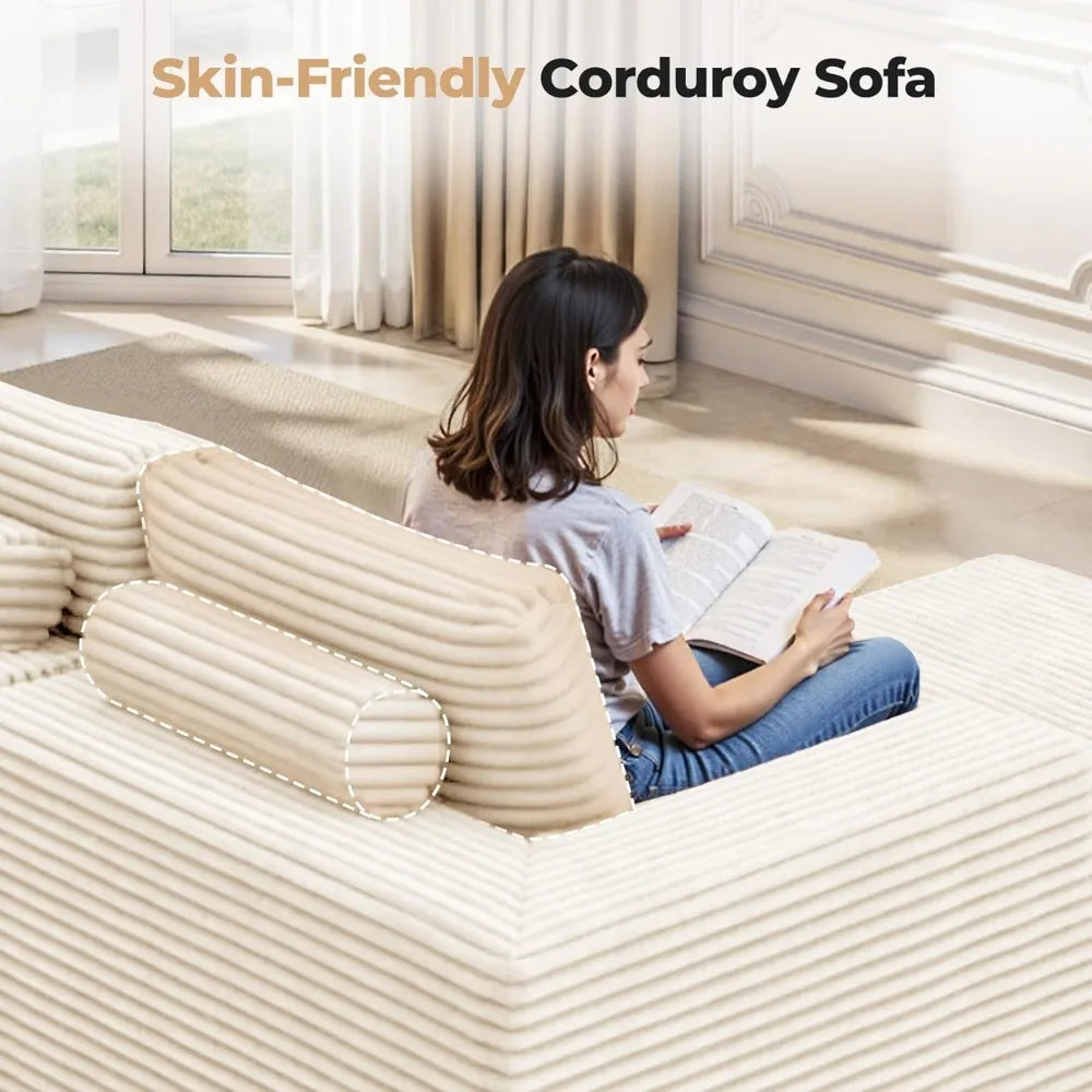 110 Inch Modular Cloud Sectional Couch L-Shaped Deep Seat Sofa