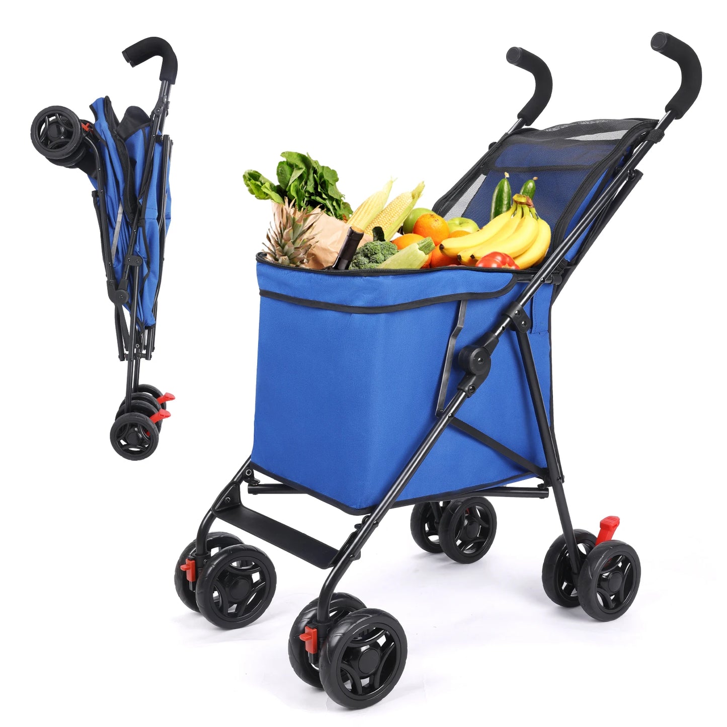 Multifunctional Folding Cart Pet Stroller Lightweight Market Trolley