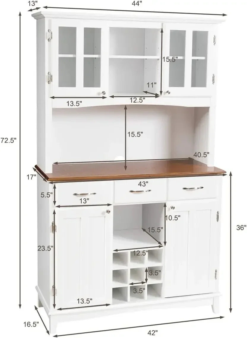 Buffet Hutch Cabinet Kitchen Sideboard Storage Island Wood Server 3 Drawers