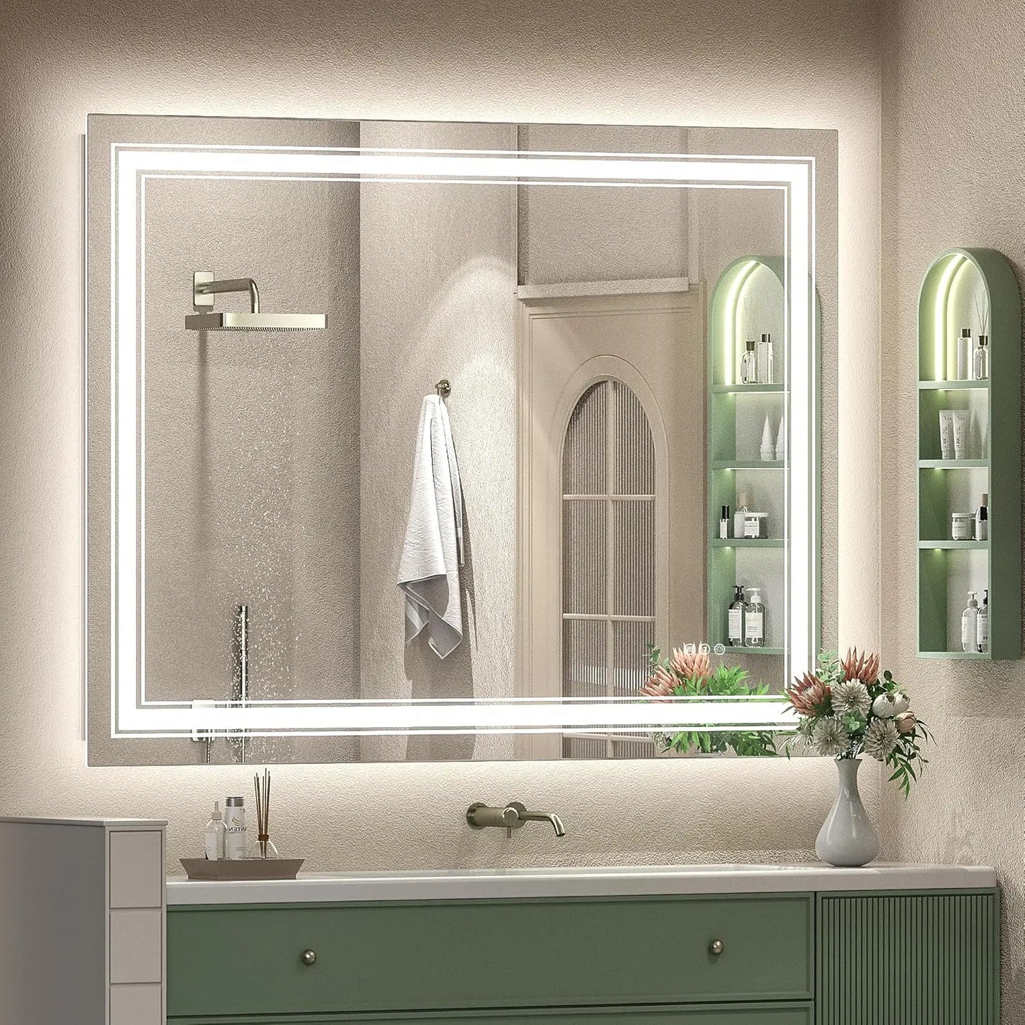 Ljustra LED Bathroom Mirror Dimmable Anti-Fog Shatterproof Backlit