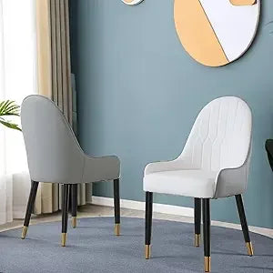 Modern Dining Chairs Set of 2 Upholstered Leisure Chairs Wood Legs
