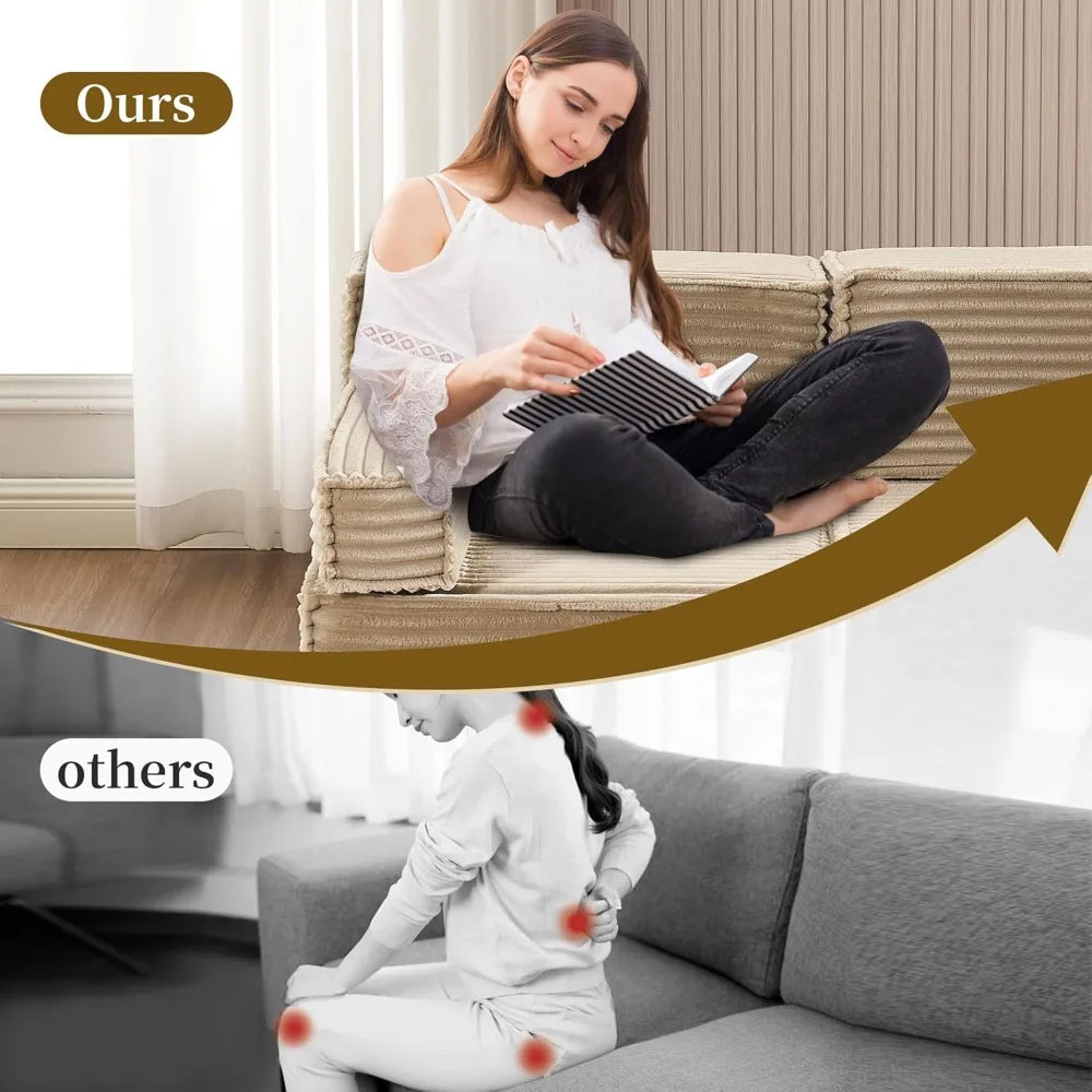 Modular Sectional Sofa Comfy Upholstered Cloud Couch for Living Room