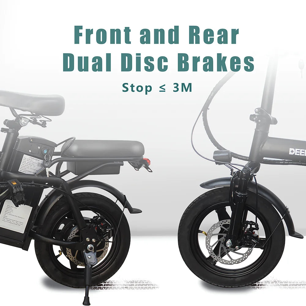 Ljustra 14 Inch Foldable Electric Bicycle 400W Motor City Commuting EBike