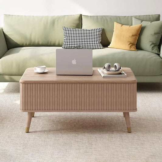 Lift Top Coffee Table with Storage Hidden Compartment Mid Century Modern