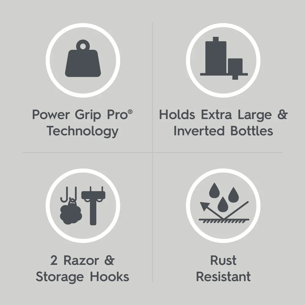 L Shape Shower Storage Basket Adhesive Suction Mount Rust Resistant Organizer