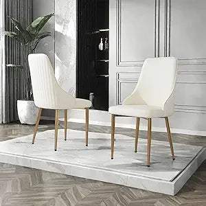 Modern Dining Chairs Set of 2 Upholstered Leisure Chairs Wood Legs