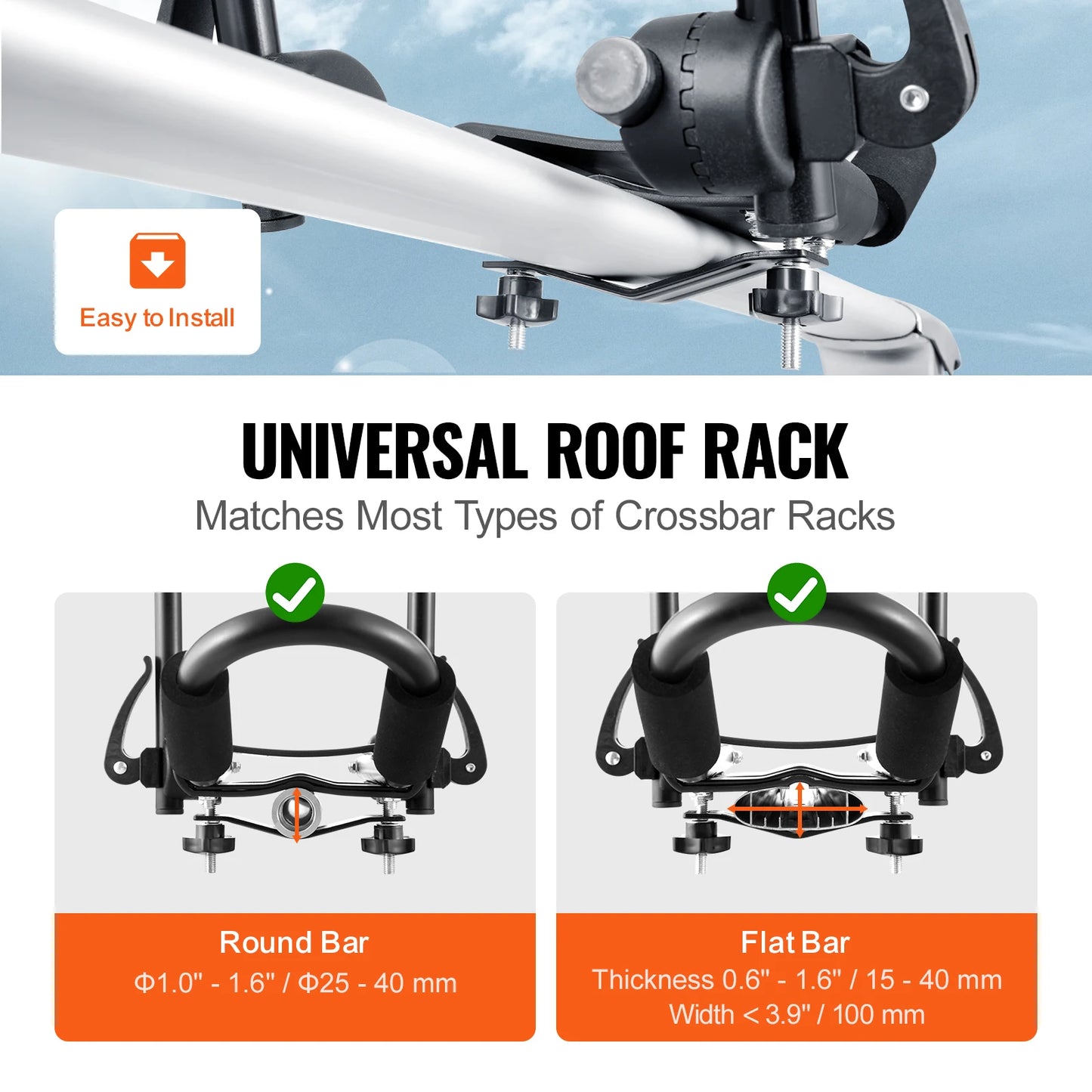 Ljustra J-Bar Kayak Roof Rack 2 Pairs Folding Carrier for Kayaks Canoes