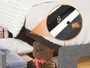 Ljustra Upholstered Full Bed Frame with Storage Headboard and LED Light