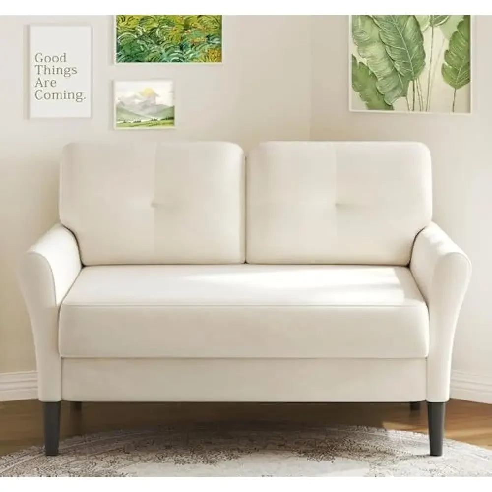 48 Inch Loveseat Sofa Soft Velvet Couch for Living Room Bedroom