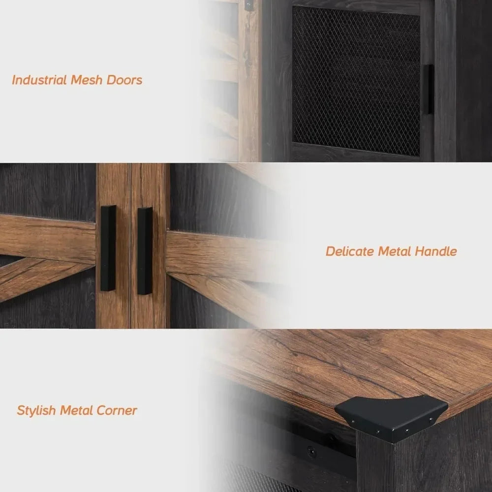 TV Stand Set for 85 inch TV with Charging Station Modern Entertainment Center