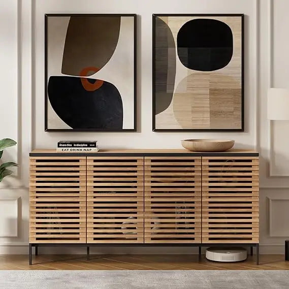 Buffet Cabinet Sideboard Storage Console 63.4" Modern Accent Furniture