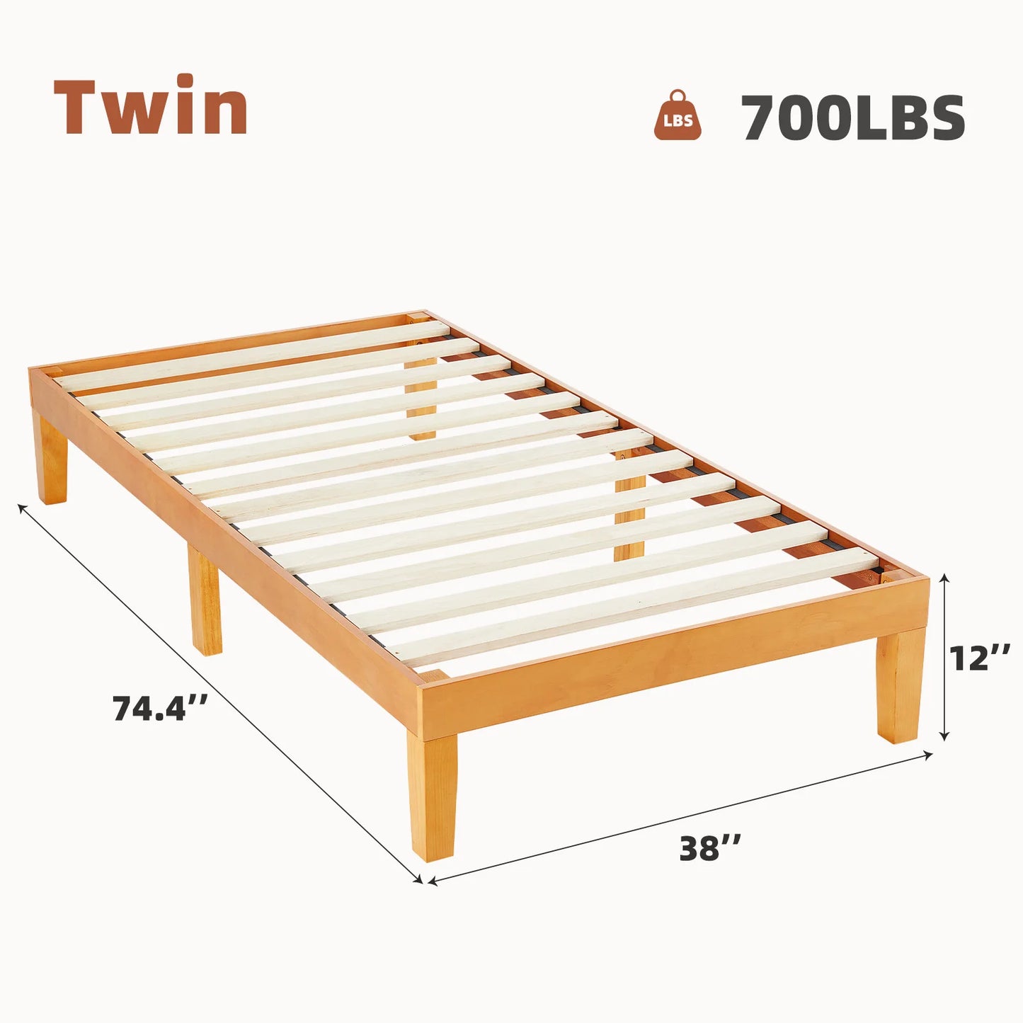 Ljustra Queen Solid Wood Bed Frame Easy Assembly Eco-Friendly Design