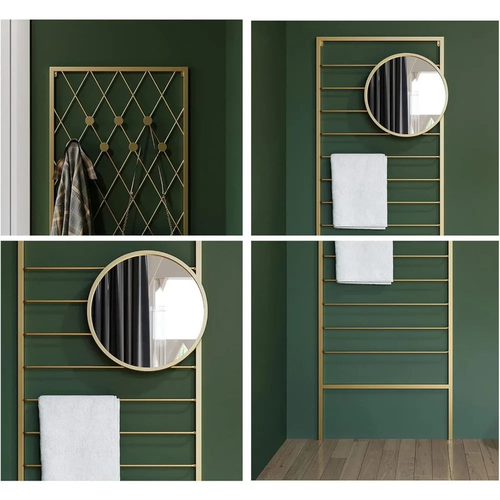 Simple Metal Coat Stand Corner Garment Rack Entryway Storage Organizer