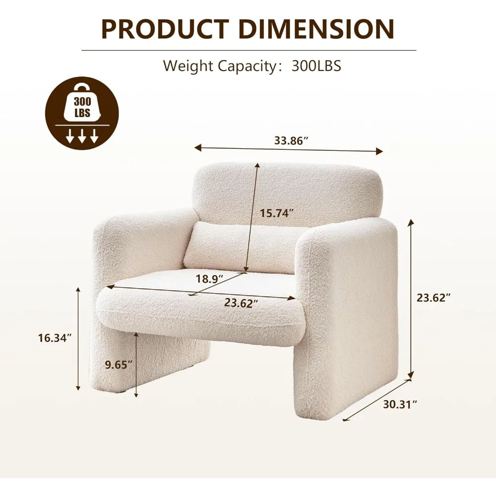 Modern Accent Armchair Comfy Sofa Chair Reading Living Room Bedroom