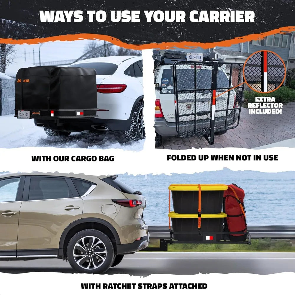 40x40 Extra Deep Square Cargo Carrier with Waterproof Bag 500 lbs Capacity
