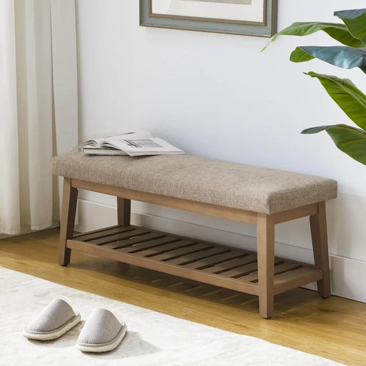 Ljustra Entryway Shoe Bench Upholstered Storage Ottoman Modern Design