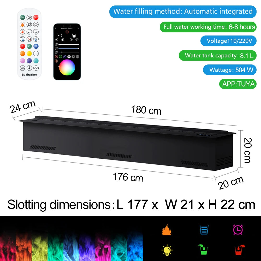 Ljustra Water Vapor Fireplace Humidifier Decorative Flame TV Stand