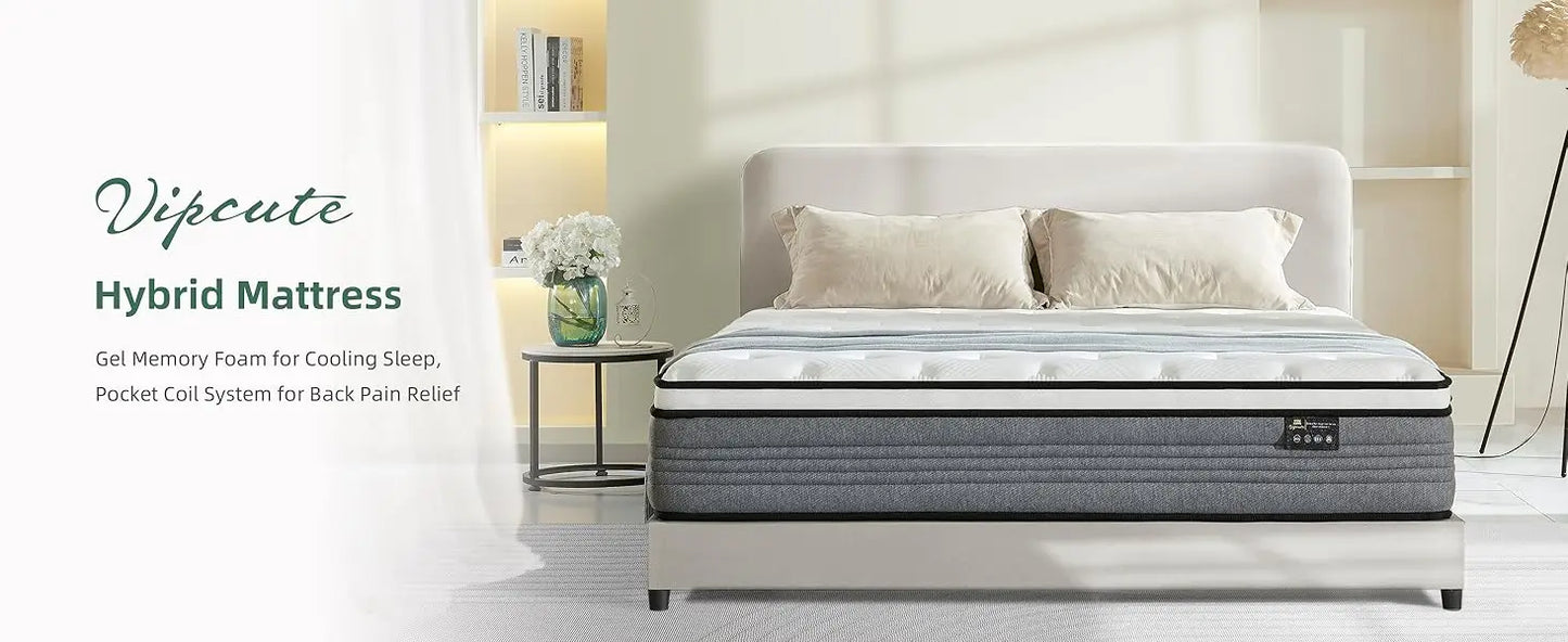 Ljustra Twin Mattress 10 Inch Hybrid Gel Memory Foam Mattress in a Box