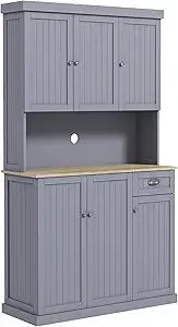 71 Inch Modern Farmhouse Buffet Hutch Kitchen Storage Cabinet