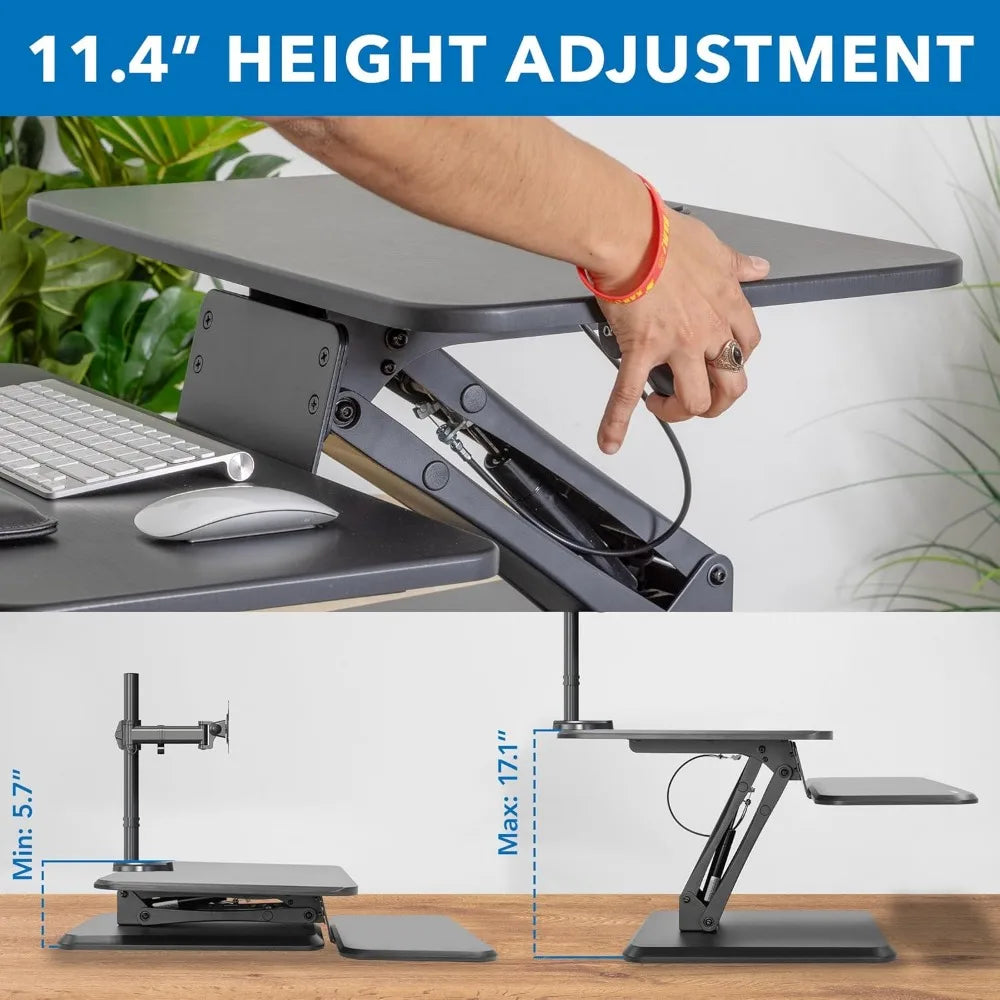 Ljustra Standing Desk Converter Adjustable Workstation Dual Monitor Mount