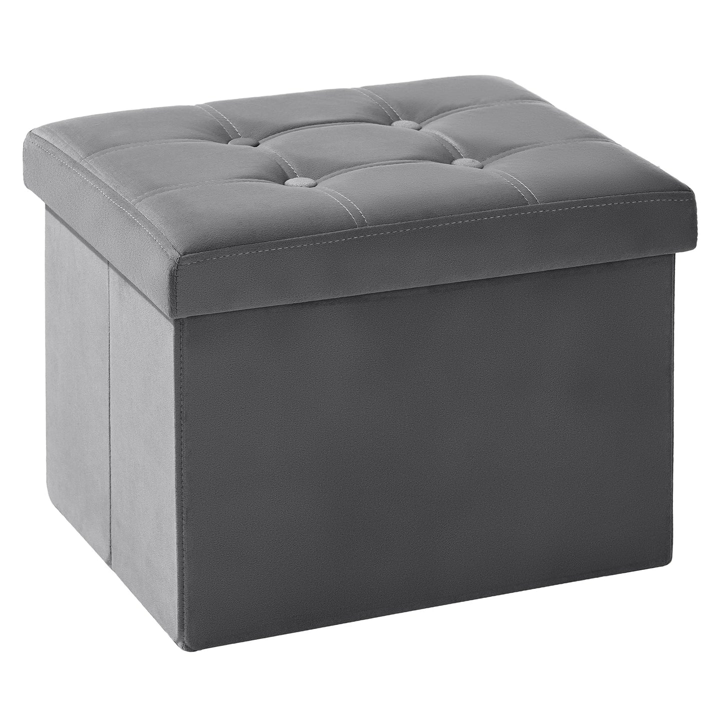 Ljustra 16 Inch Foldable Storage Ottoman Velvet Footrest Stool for Home