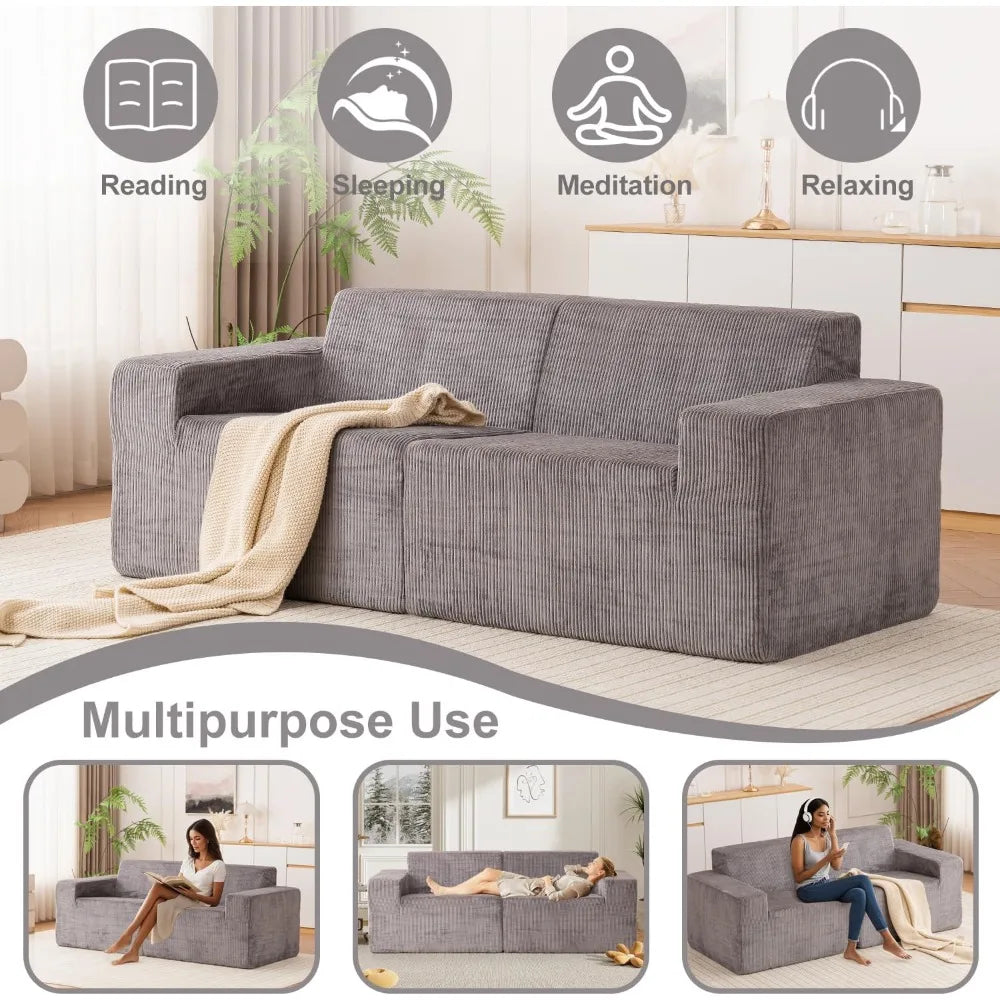 Modern Cloud Sectional Sofa 83.5" L-shaped Modular Couch