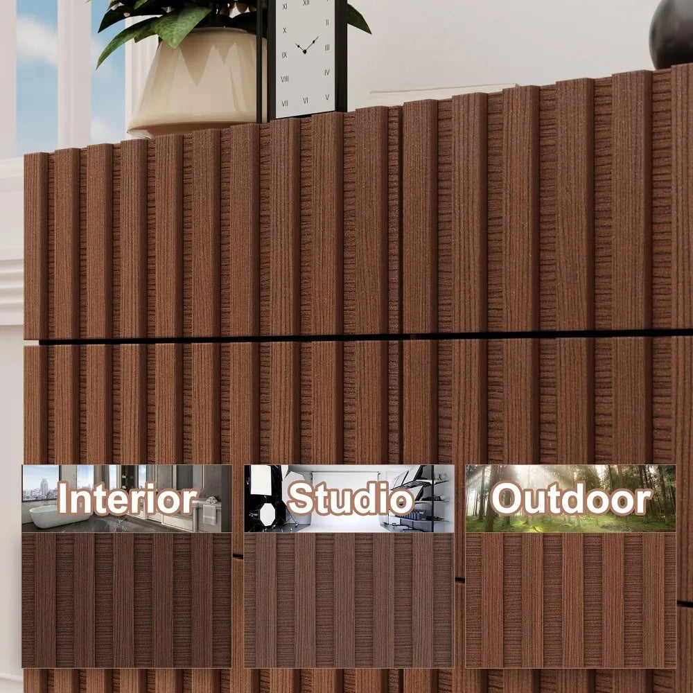 Ljustra 59 Fluted Dresser 9 Drawers Mid Century Modern Storage Chest