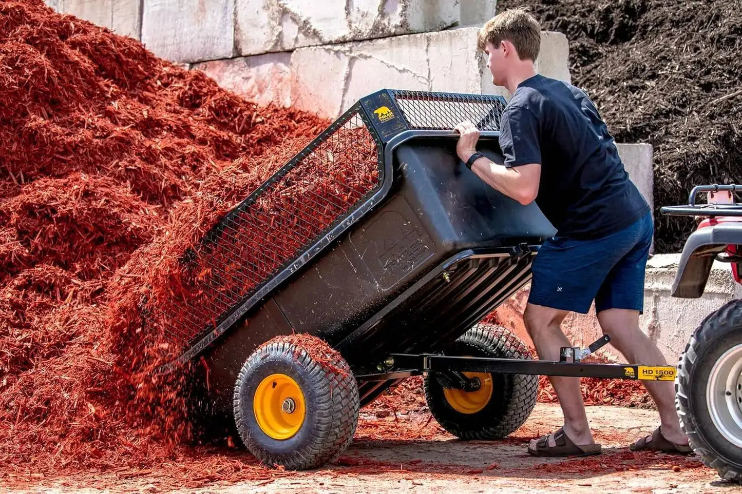 Heavy-Duty ATV UTV Utility Trailer 1500 lb Capacity for Ice Fishing