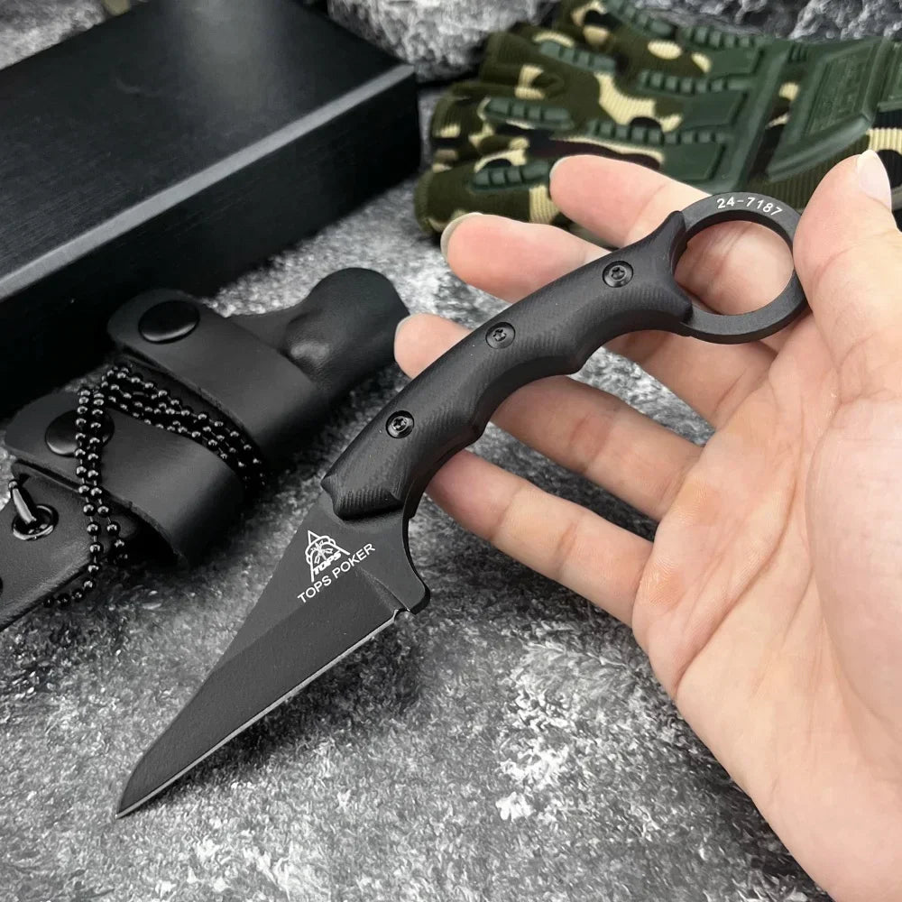 Ljustra TOPS Straight Knife G10 Handle Tactical Combat Self-defense Knife