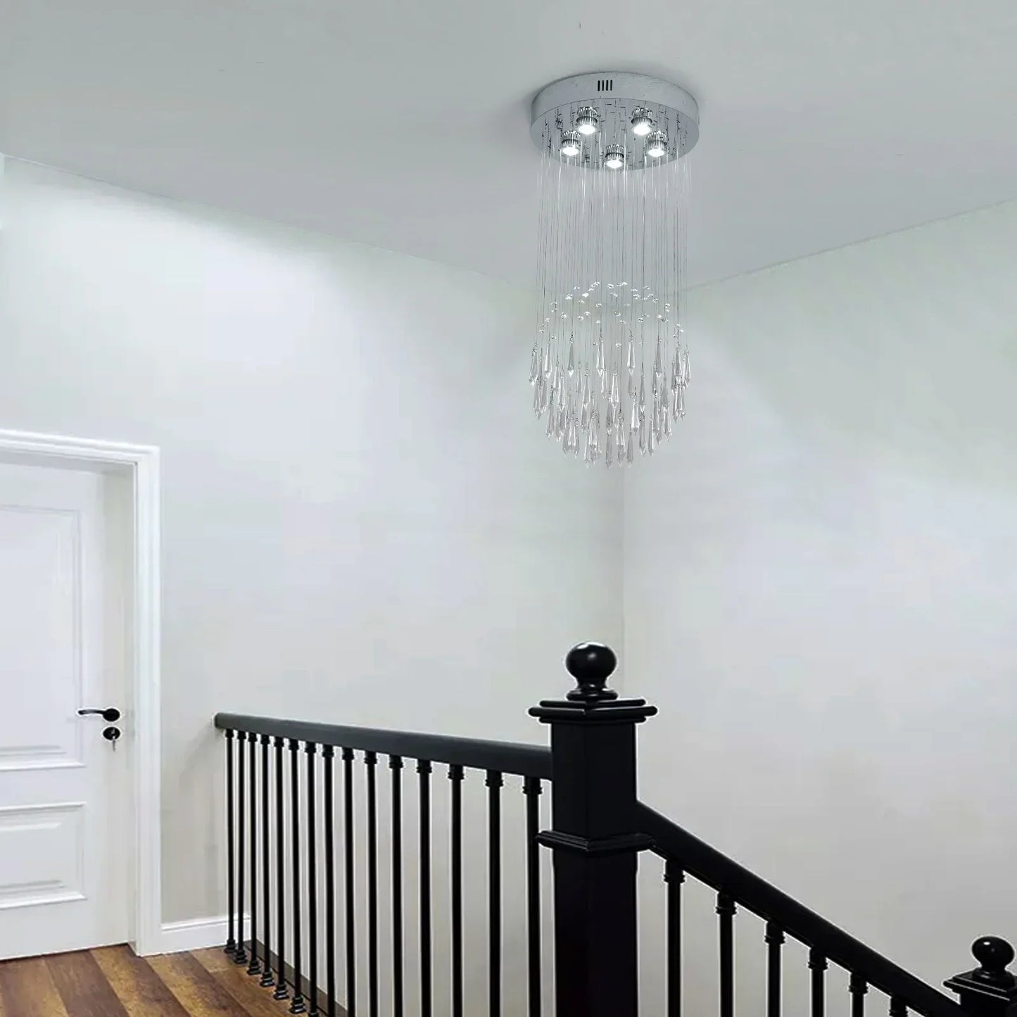 Raindrop LED Crystal Pendant Light Modern Chandelier Ceiling Lamp