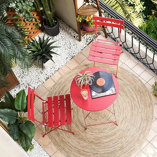 3-Piece Folding Bistro Set Outdoor Indoor Garden Patio Chairs Table