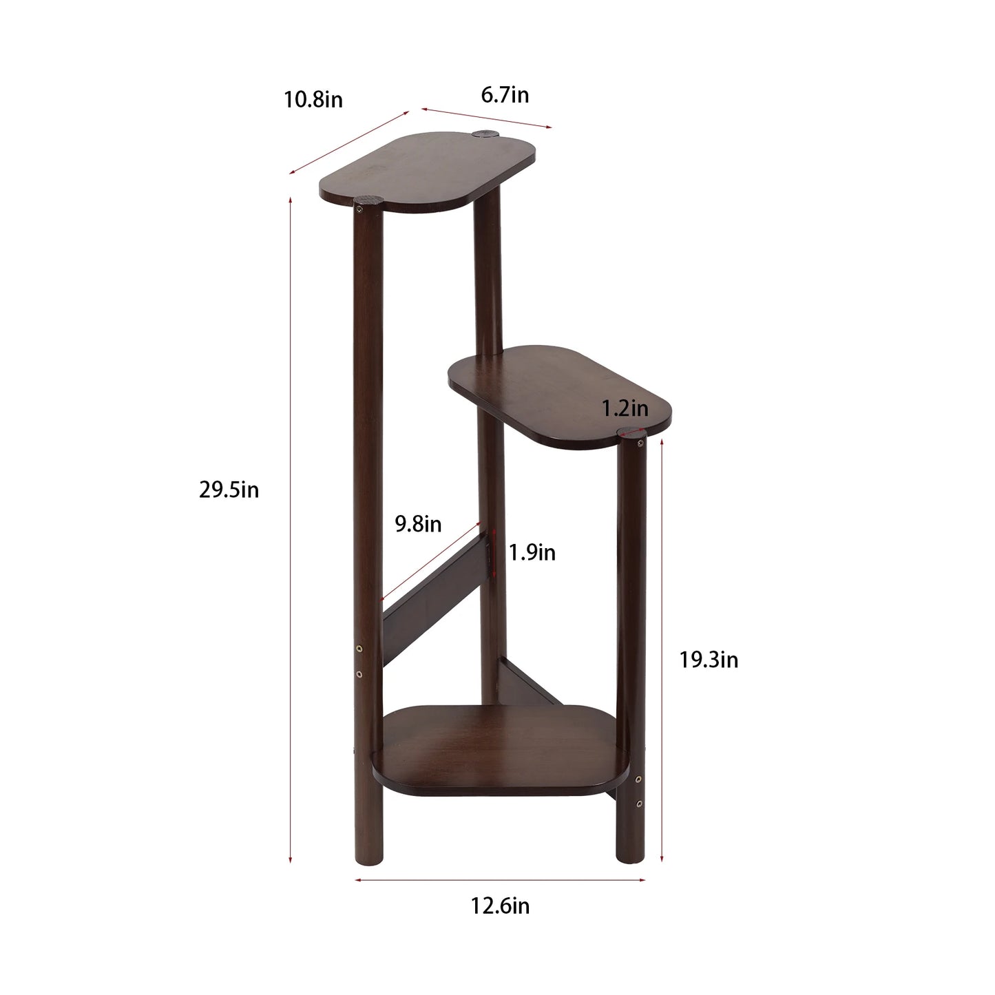 3 Tier Bamboo Tall Corner Plant Rack Planter Stand for Balcony Garden