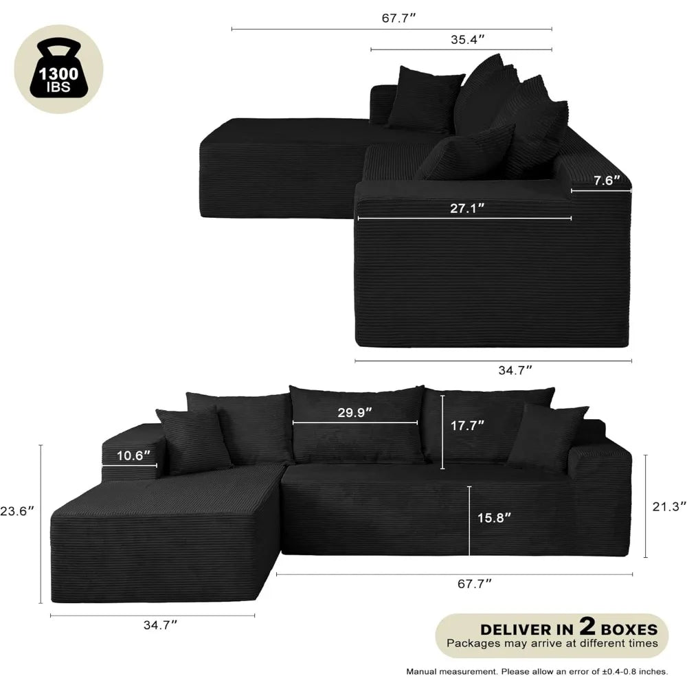 Ljustra Cloud Sectional Couch L-Shape Modern Modular Sofa