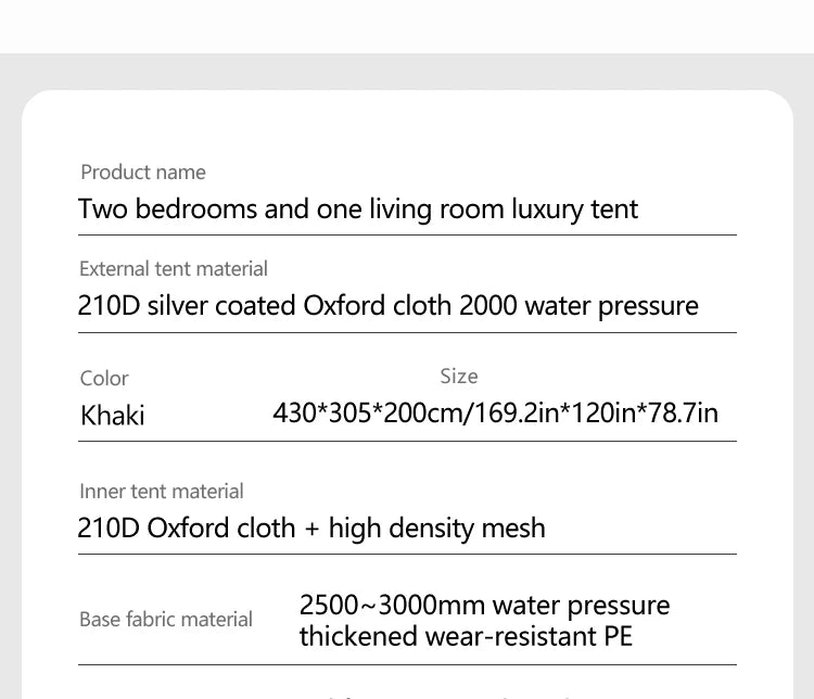 Sonuto Camping Family Tent 3-12 Person Double Layer Oversize Outdoor