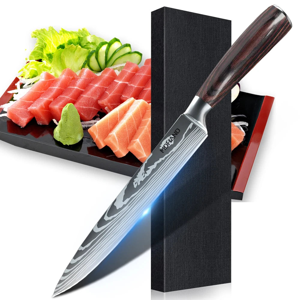 Chef Knife Set Japanese Damascus Steel Kitchen Knives Professional 1-10PCS